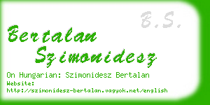 bertalan szimonidesz business card